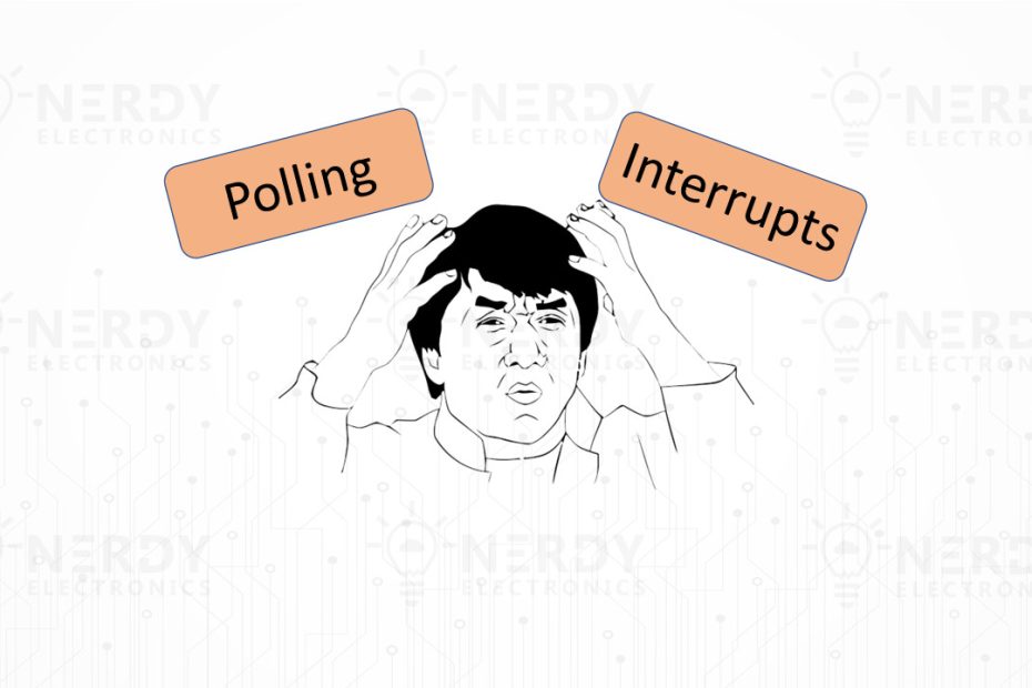 Stressed figure weighing polling versus interrupts decision in embedded systems design